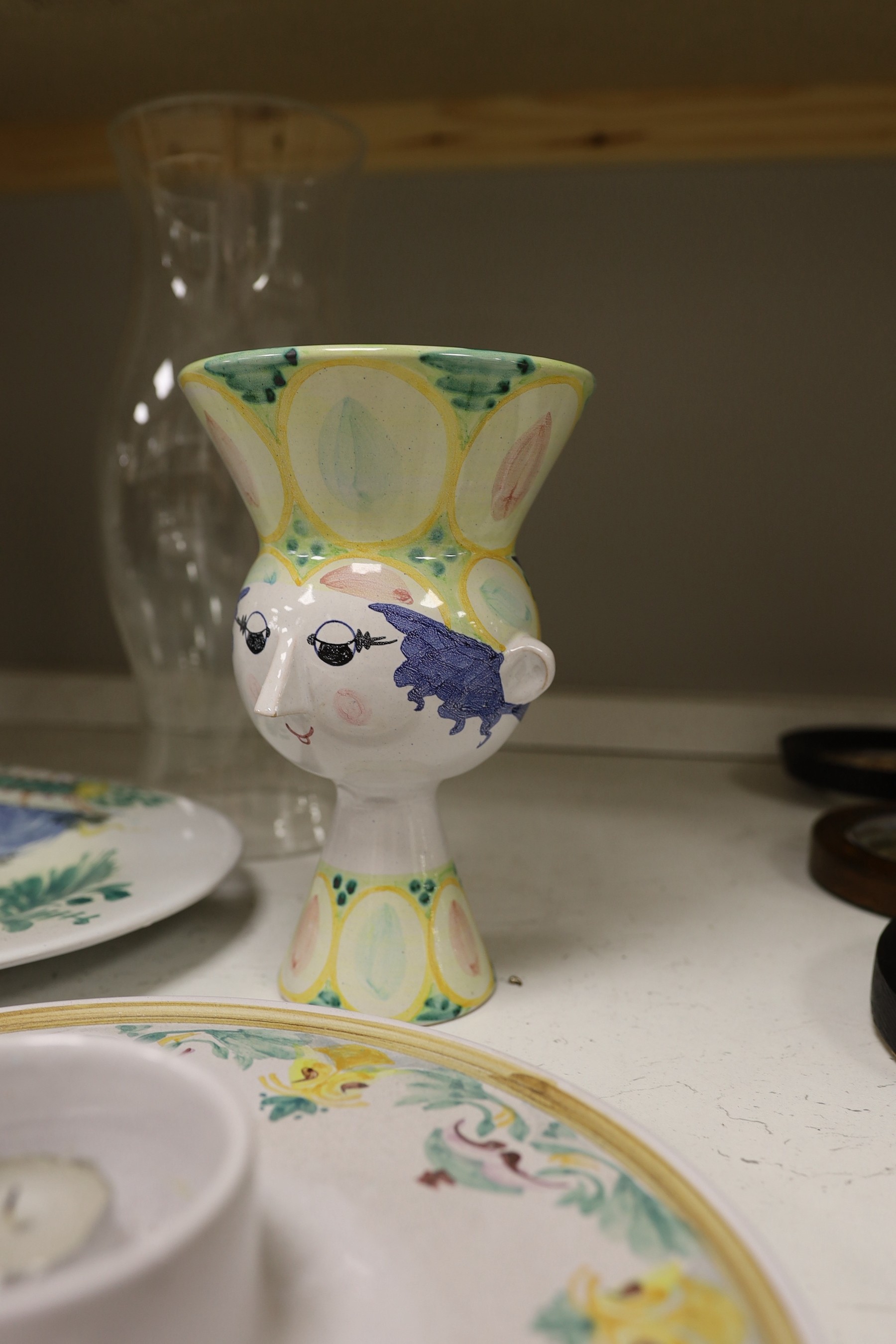 A group of Stig Lindberg and Bjorn Wiimblad ceramics including Gustavsberg. Tallest piece 41cm